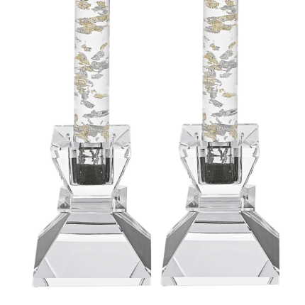 Hand Crafted Crystal Pair Of Handcrafted Candle Holders - Image 3