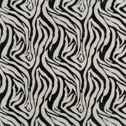 20" Black And White Zebra Iron And Resin Square Hanging Wall Tile - Image 4