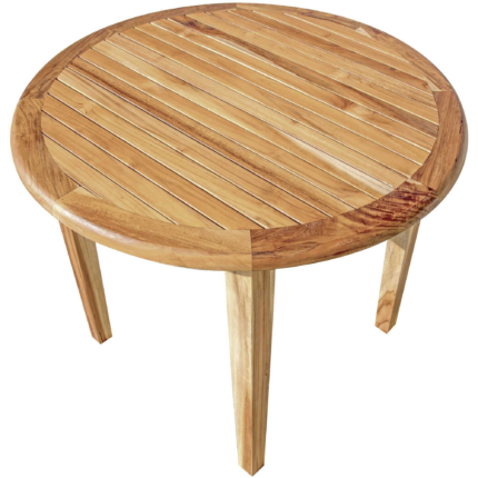 36" Natural Rounded Solid Wood Outdoor Dining Table - Image 3