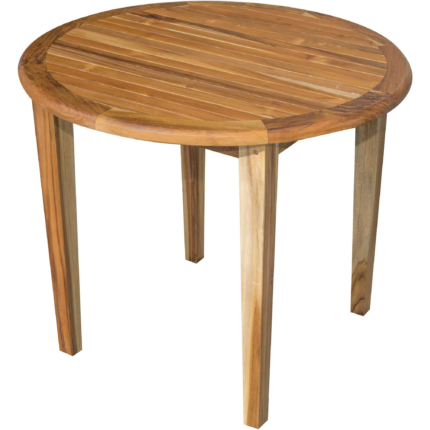 36" Natural Rounded Solid Wood Outdoor Dining Table - Image 4
