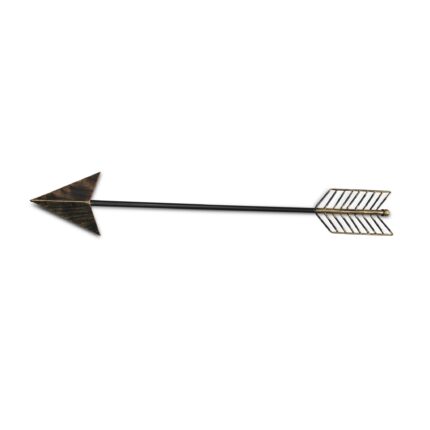 Burnished Dark Brown And Gold Tone Metal Arrow Wall Decor - Image 1