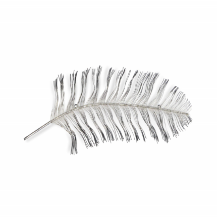 Black And Silver Metal Peacock Feather Wall Decor - Image 3