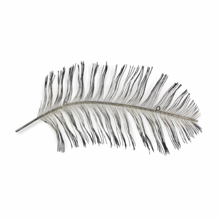 Black And Silver Metal Peacock Feather Wall Decor - Image 1