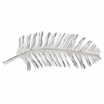 Black And Silver Metal Peacock Feather Wall Decor - Image 2