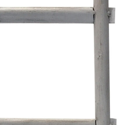 59" Gray Five Step Rustic Weathered Grey Wood Ladder Shelf - Image 5