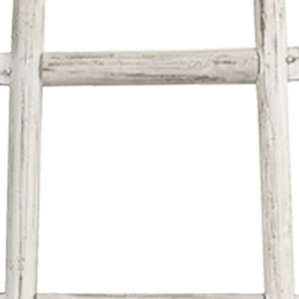 72" White Rustic Six Step Wood Ladder Shelf - Image 3