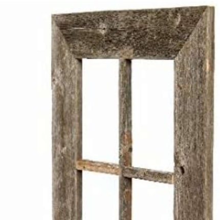 25" X 22" Gray Weathered Wood Window Frame With Planter - Image 6