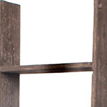 57" Brown Rustic Five Step Wood Ladder Shelf - Image 4