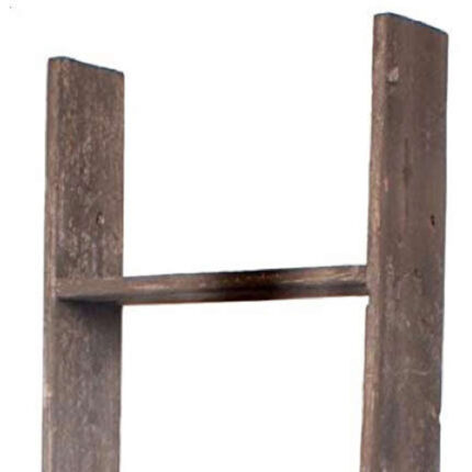 57" Brown Rustic Five Step Wood Ladder Shelf - Image 5