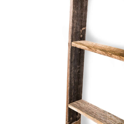 4 Step Rustic Black Wood Ladder Shelf - Image 3