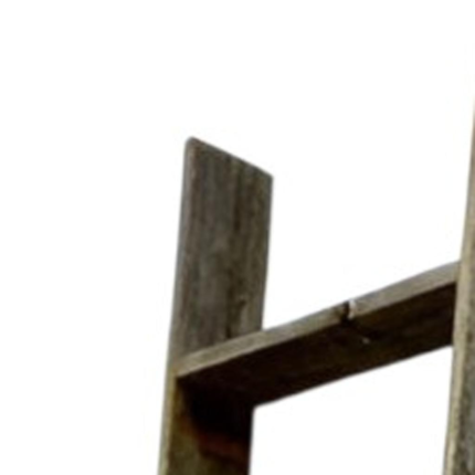 60" Gray Rustic Five Step Wood Ladder Shelf - Image 5