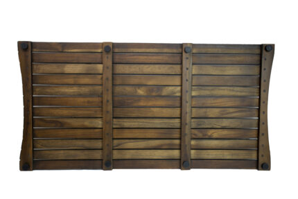 31" Dark Brown Teak Slat Non Slip Bath Mat - Image 4