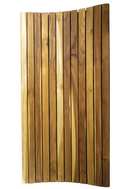 40" Brown Teak Slat Non Slip Bath Mat - Image 3