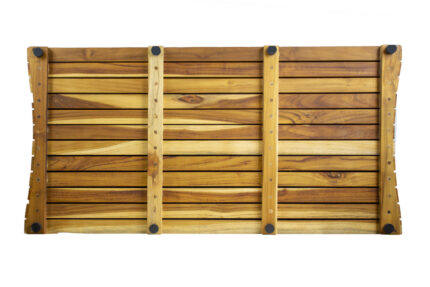 40" Brown Teak Slat Non Slip Bath Mat - Image 4