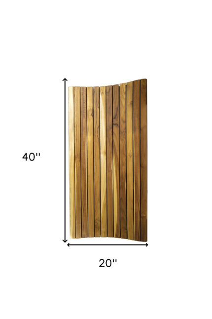 40" Brown Teak Slat Non Slip Bath Mat - Image 5