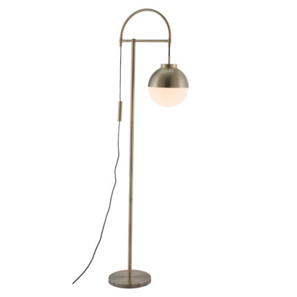 69" Bronze Steel Floor Lamp With Bronze Steel Globe Shade - Image 1