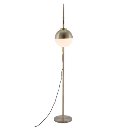 69" Bronze Steel Floor Lamp With Bronze Steel Globe Shade - Image 3