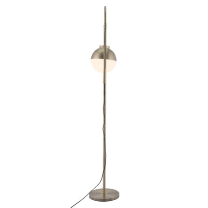 69" Bronze Steel Floor Lamp With Bronze Steel Globe Shade - Image 4