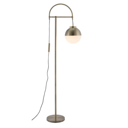 69" Bronze Steel Floor Lamp With Bronze Steel Globe Shade - Image 5