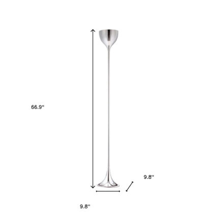67" Steel Floor Lamp With Silver Steel Bell Shade - Image 7