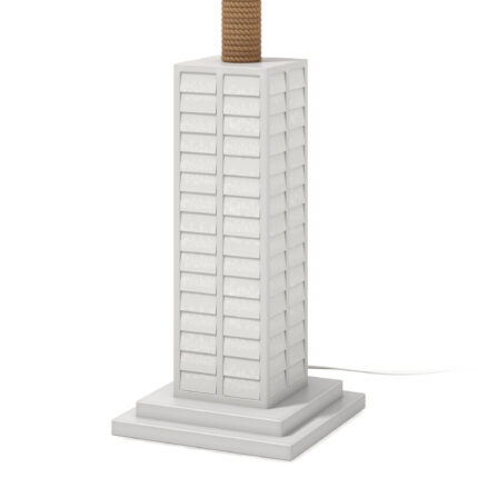 63" White Polyresin Floor Lamp With White Linen Shade - Image 5
