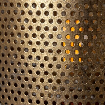 54" Gold And Black Metal LED Floor Lamp With Gold Metal Drum Shade - Image 6