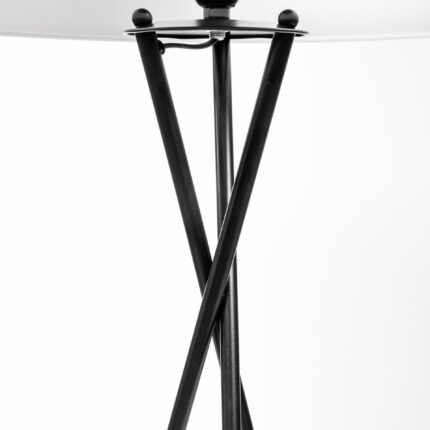 66" Black Tripod Floor Lamp With White Fabric Drum Shade - Image 7