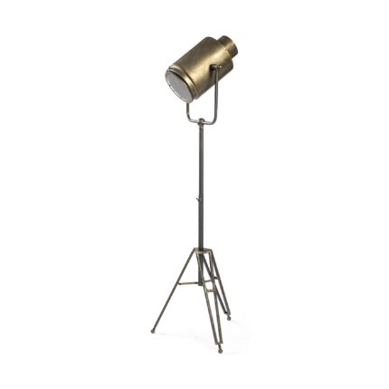 61" Gold LED Floor Lamp With Gold Metal Shade - Image 1