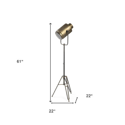 61" Gold LED Floor Lamp With Gold Metal Shade - Image 10