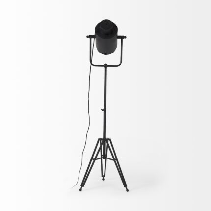 61" Black LED Floor Lamp With Black Metal Shade - Image 4