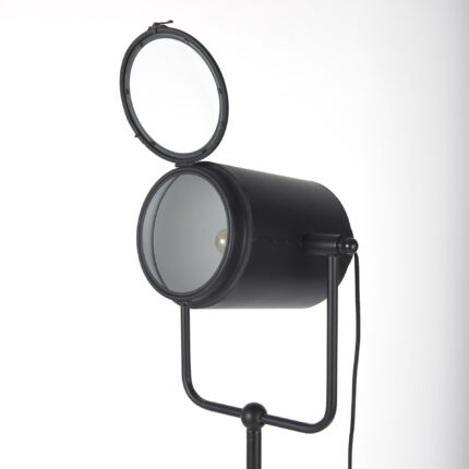 61" Black LED Floor Lamp With Black Metal Shade - Image 6