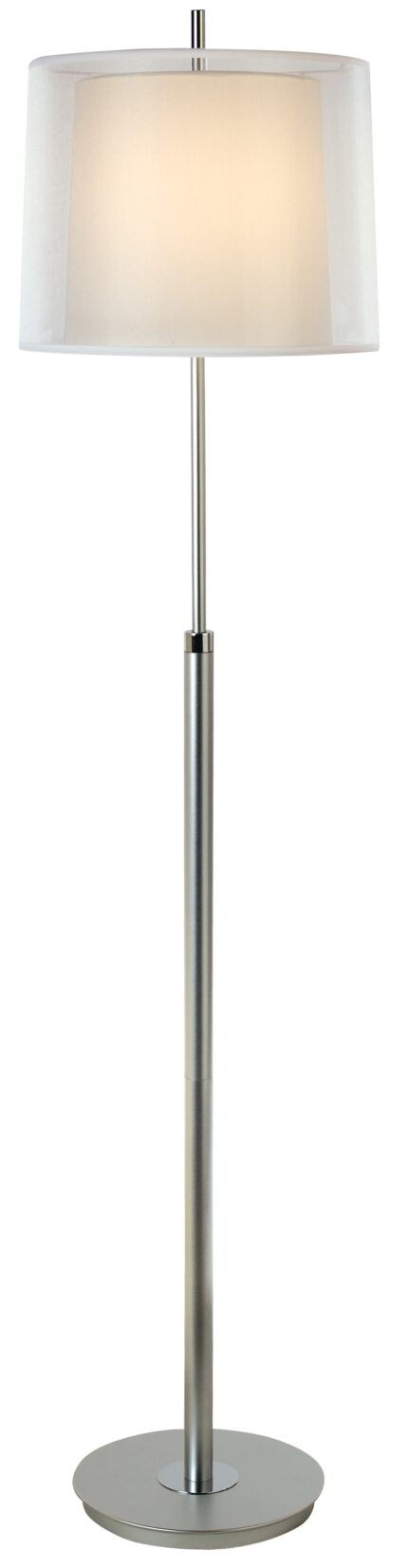 62" Floor Lamp With White Fabric Empire Shade - Image 1