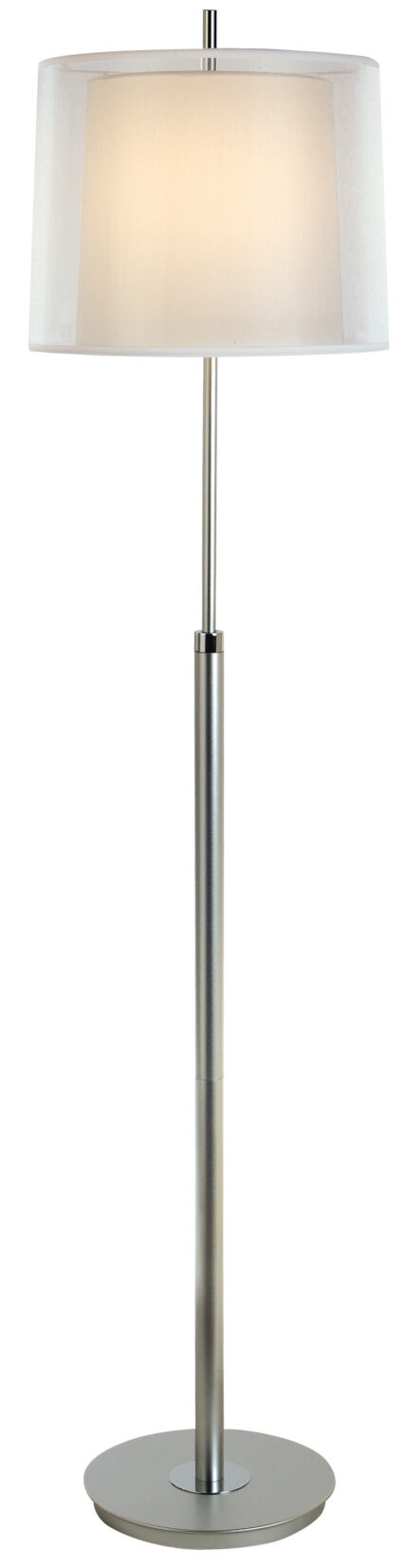 62" Floor Lamp With White Fabric Empire Shade - Image 2