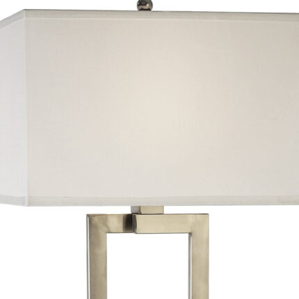61" Nickel Traditional Shaped Floor Lamp With White Rectangular Shade - Image 3