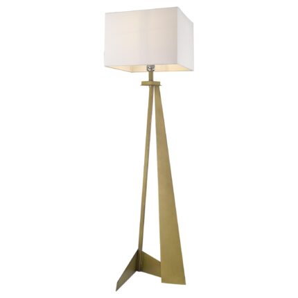 60" Floor Lamp With White Fabric Novelty Shade - Image 3