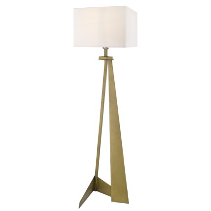60" Floor Lamp With White Fabric Novelty Shade - Image 4