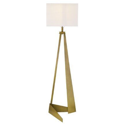 60" Floor Lamp With White Fabric Novelty Shade - Image 5