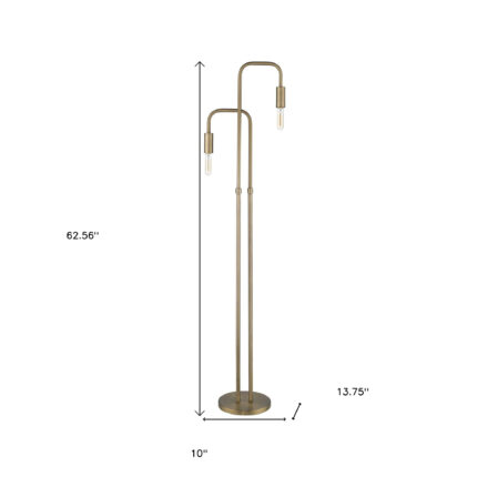 63" Two Light Torchiere Floor Lamp - Image 6