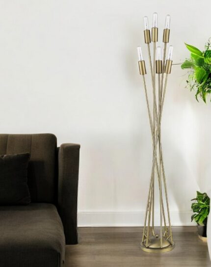 60" Six Light Torchiere Floor Lamp - Image 1