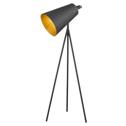 61" Tripod Floor Lamp With Gray Metal Cone Shade - Image 2