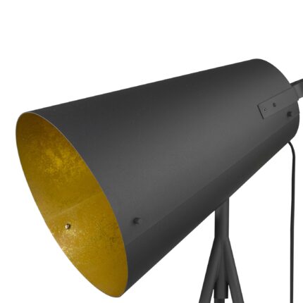 61" Tripod Floor Lamp With Gray Metal Cone Shade - Image 3
