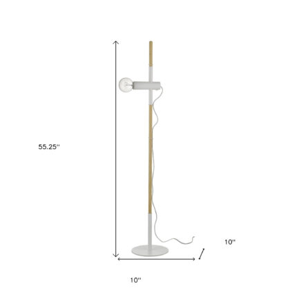 55" Brown And White Reading Floor Lamp - Image 5