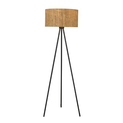 58" Brown And Black Tripod Floor Lamp With Brown Plastic Shade - Image 3