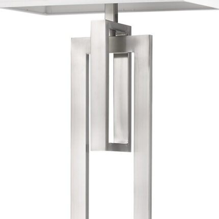 64" Nickel Traditional Shaped Floor Lamp With White Rectangular Shade - Image 3