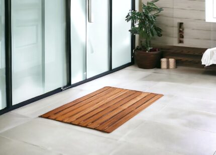 20" Premium Teak Shower Bath Mat - Image 4