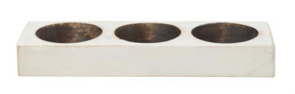 Distressed White 3 Hole Cheese Mold Candle Holder - Image 3
