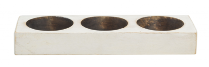 Distressed White 3 Hole Cheese Mold Candle Holder - Image 4