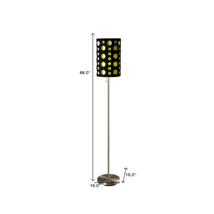66" Steel Novelty Floor Lamp With Black And Green Drum Shade - Image 5