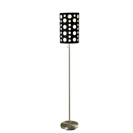 66" Steel Novelty Floor Lamp With Black And White Drum Shade - Image 1