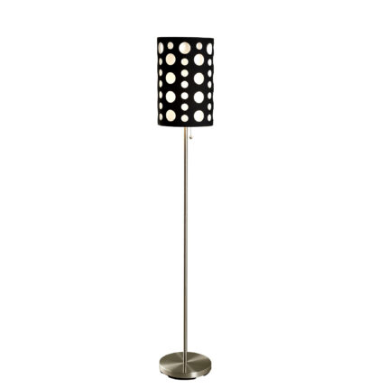 66" Steel Novelty Floor Lamp With Black And White Drum Shade - Image 2